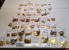 vtg Round Brass Rhinestone Flat Back Settings w/ Lip Some Miriam Haskell Lot 314