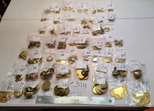 vtg Round Brass Rhinestone Flat Back Settings w/ Lip Some Miriam Haskell Lot 314