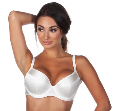 Panache Masquerade Women's Deity Bridal Ivory Satin Plunge Bra UK SIZE