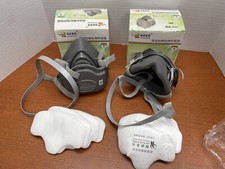 LOT 2 Safety Gas Mask Respirator Half Face Protect Painting Spray w/ 10 Filters