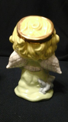 Figurenpaar Engel, Sommersprossengesicht Junge & Mädchen mit Kerzen - Bild 4 von 10