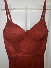 Windsor Store Women’s Rust Suede Party Dress size M *NEW*