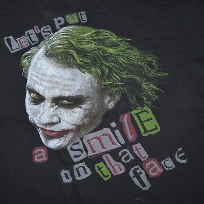 トップス Batman Dark Night Joker movie T-shirt Vintage The Dark Knight Batman Movie T-shirt 2008 Joker