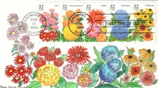 #2993-97 Fall Garden Flowers Whiddon FDC (28619952993-97001)