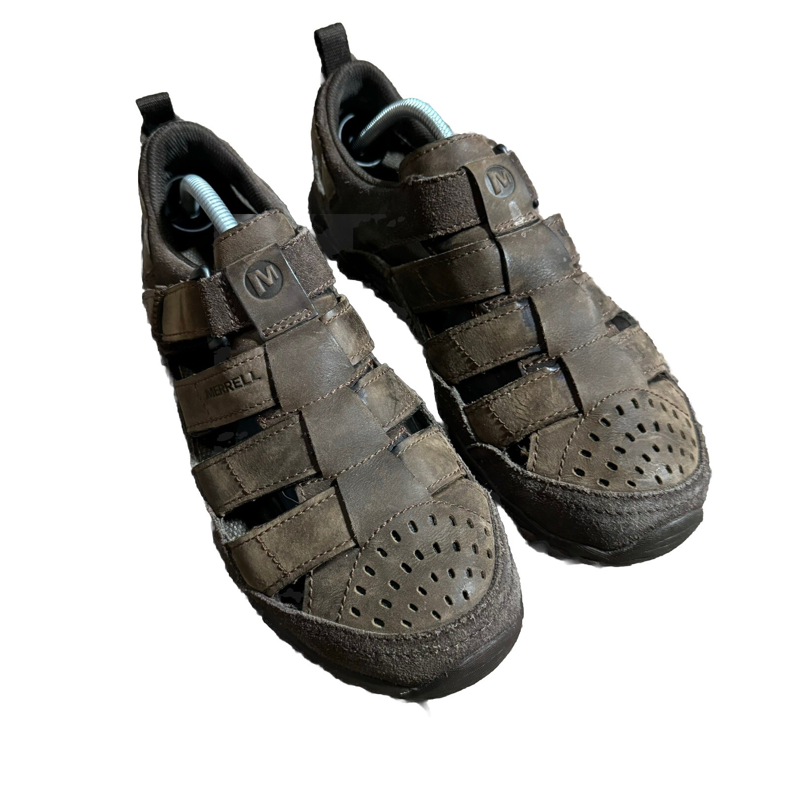 Merrell Sandali Pescatore Uomo Taglia 10 Telluride Avvolgenti Argilla Pelle Marrone J71093