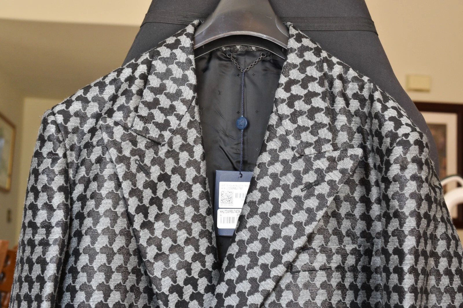 LOUIS VUITTON（LV） Giacca cappotto auto blazer lana seta pied de poule Louis Vuitton Virgil Abloh Africa