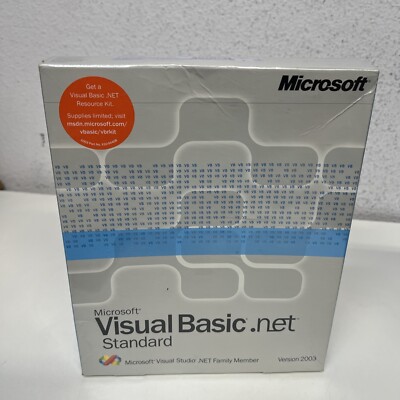 NEW Vintage Sealed , Microsoft Visual Basic .net Standard 2003 Software package