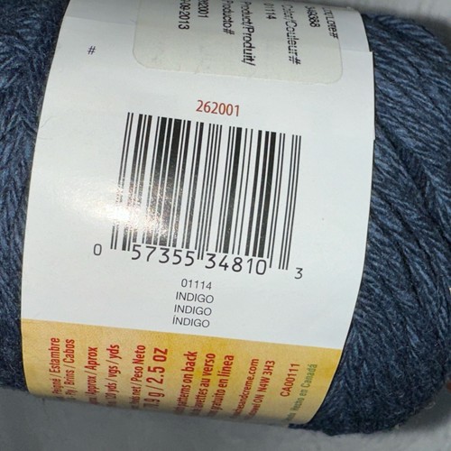 Peaches & Creme 100% US Grown Cotton Yarn 120 yd Indigo Blue Dye Lot 349388 New - Picture 5 of 8