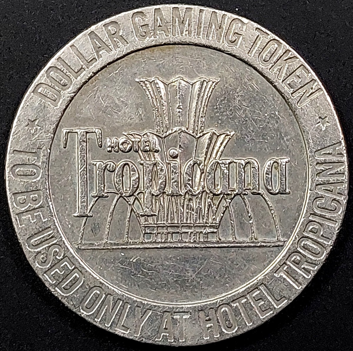 1966 Hotel Tropicana, Las Vegas, Nevada $1 gaming token! 37.5 mm.