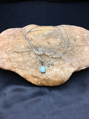 Native American Navajo Indian Sterling Silver Turquoise Pendant 08975