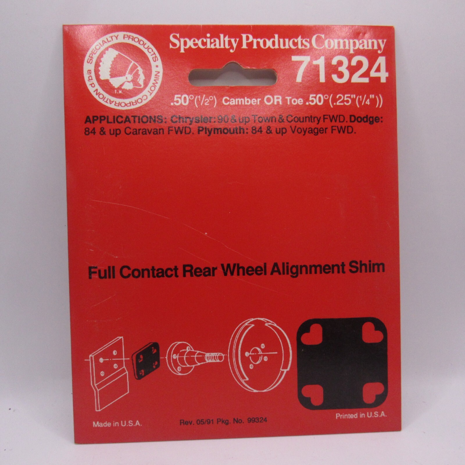 NEW SPC Specialty Products .50° Rear Camber/Toe Shim 71324 Caravan Voyager 84-95