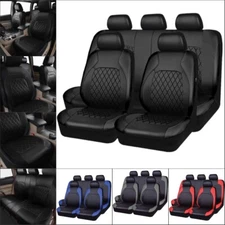 For Honda Civic Car Seat Covers Full Set 5-Seater Front+Rear Cushion PU Leather