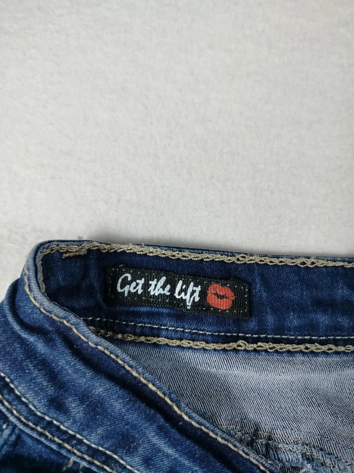 Hot Kiss Jeans Mujer 11 Azul Get The Lift Denim Oscuro Leggings Elastizados Levantamiento de Glúteos Foto 4 de 4