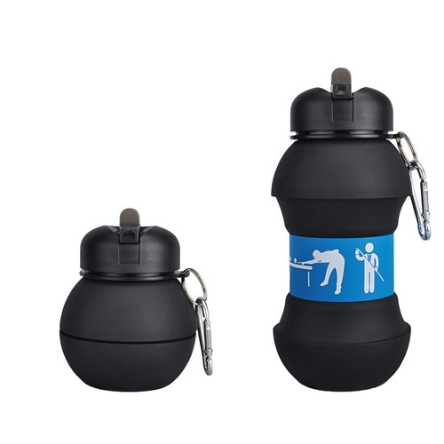 Football Silicone Folding Water Bottle Gym Basketball Drinking Collapsible Cup - Picture 3 of 20
