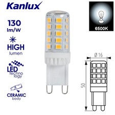Kanlux G9 4W LED Bulb Capsule 40w Replacement Halogen Cool Daylight White 860