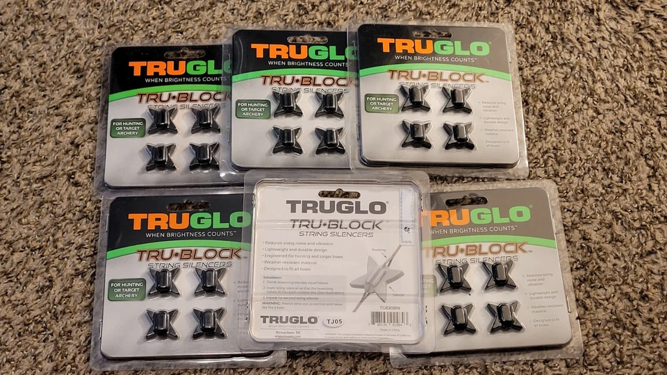 TruGlo Tru-Block String Silencers TG830BW Black New 6 Pack  - Image 2 of 2
