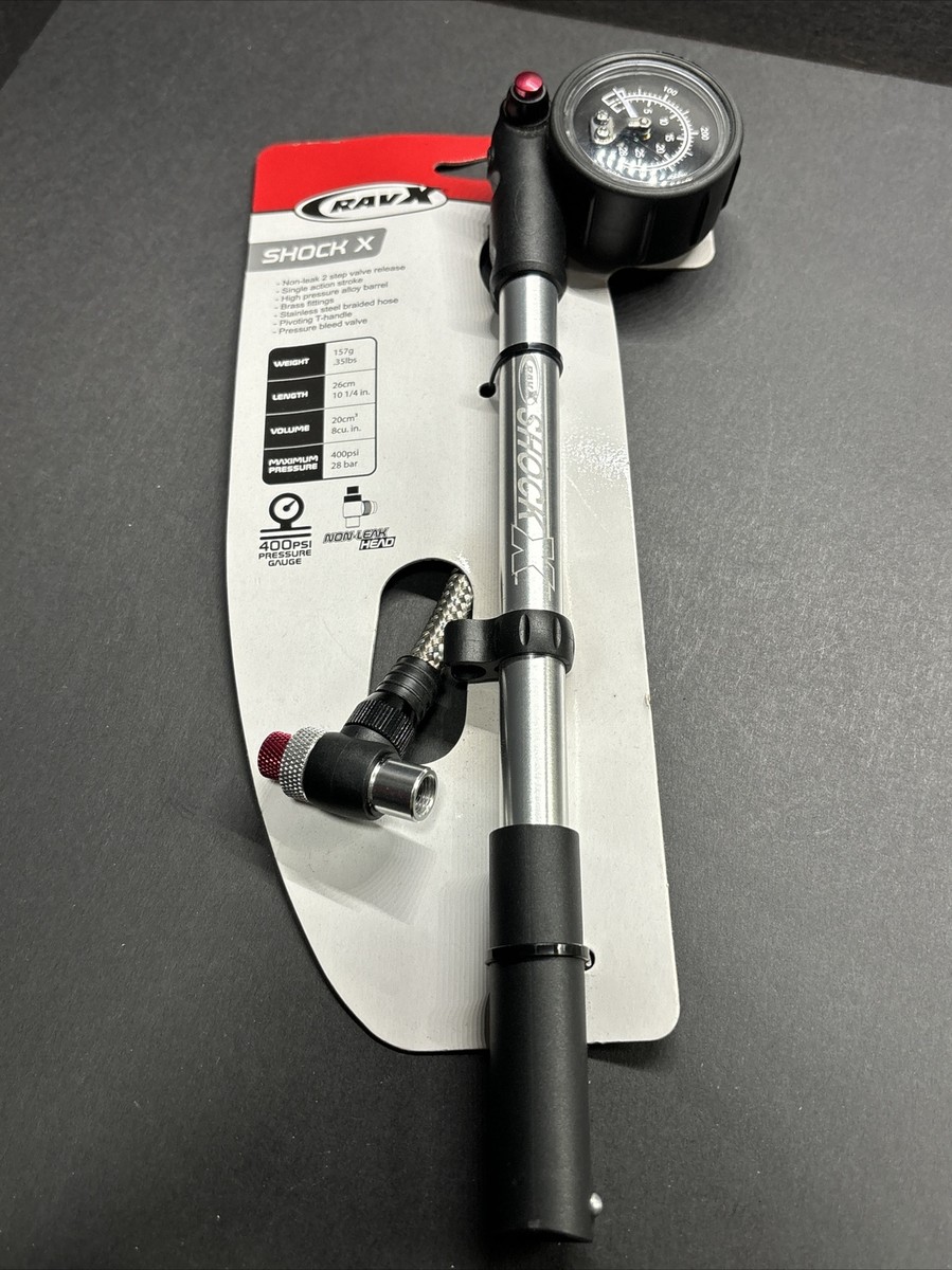 Ravx 400PSI Shock X Bike Bicycle Air Shock Pump W/ Gauge Alloy MTB Downhill  Cruz