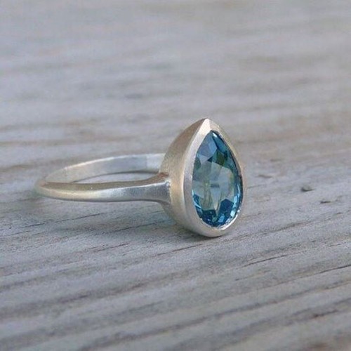 Blue Topaz Gemstone 925 Sterling Silver Ring Christmas Jewelry All Size ...