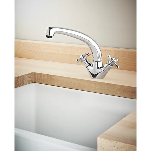 SWIRL TRADITIONAL SINKMOUNTED MONO MIXER KITCHEN TAP CHROME (27813) eBay
