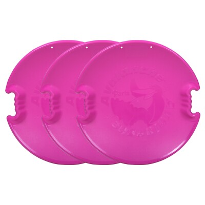 Superio Round Snow Saucer Sled, 3 Pack Fuchsia Pink 26'' Disc for Kids and Adults