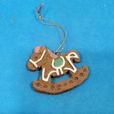 Vintage Christmas Ornament Rocking Horse Plastic Decor