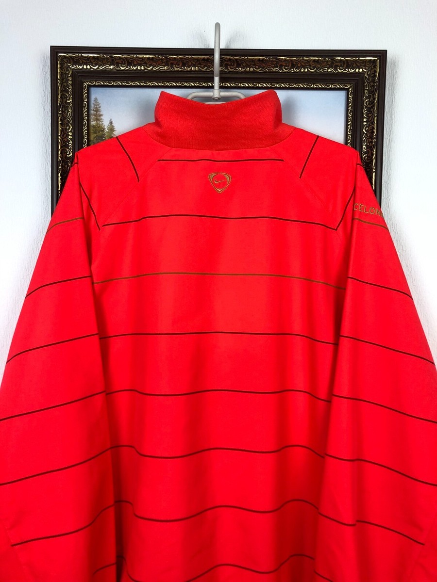 Nike FC Barcelona ジャケット 赤 Vintage Nike FC Barcelona Football Jacket Orange Mens Soccer