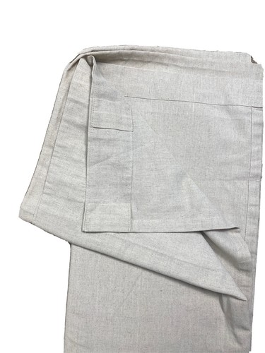 1 Single Luxury Linen Blend Panel Drape Curtain 94" Long Flax Natural Beige Home - Picture 3 of 4