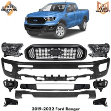 Front Bumper Face Bar Paintable & Grille Assembly Kit For 2019-2022 Ford Ranger