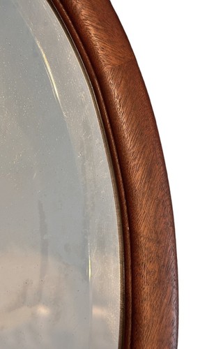 Antique Mahogany Oval Beveled Mirror - Picture 2 of 3