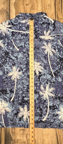 VTG Guess Jeans USA Hawaiian Shirt XL Palm Trees Allover Print Floral camp Dad . - Picture 9 of 10