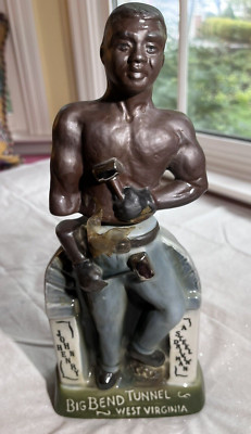 John Henry Big Bend Tunnel Whiskey Decanter 13'' Tall 5'' Wide