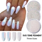 MERMAID EFFECT GLITTER NAIL ART POWDER DUST PIGMENT GLIMMER Iridescent DUO TONE