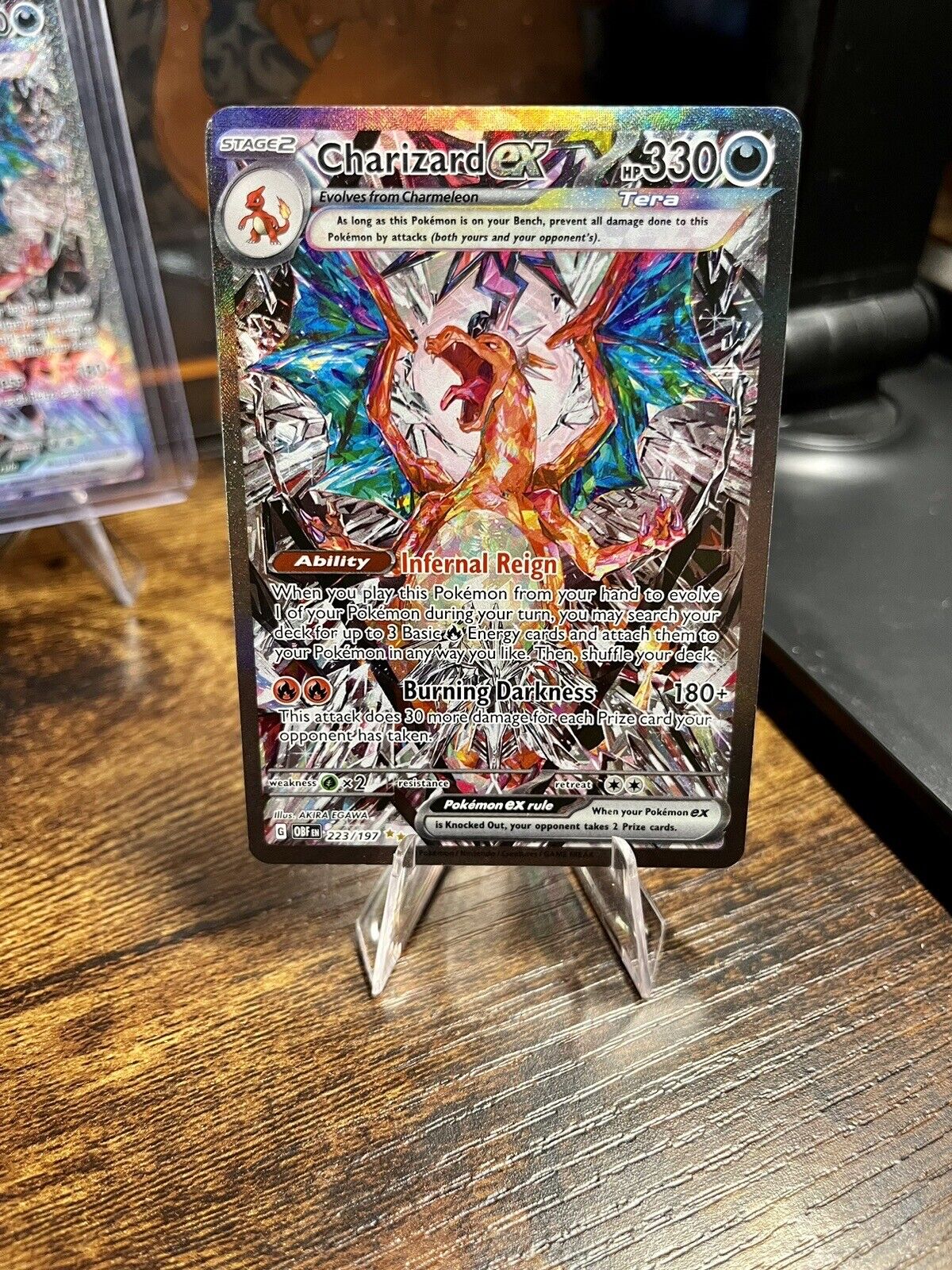 Higher quality image of Tera Dark type Charizard ex from Obsidian Flames :  r/PokemonTCG