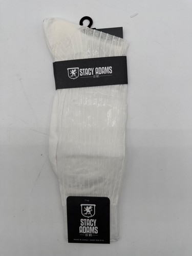 ONE PAIR NEW WITH TAG STACY ADAMS NYLON SLIKY RIBBED MEN'S CREW DRESS SOCKS - Picture 5 of 37