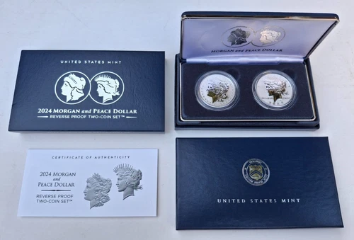 2024 S - Morgan & Peace Reverse Proof Set - 99.9% Silver - U.S. Mint OGP & COA