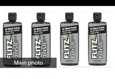 4 Bottles FLITZ Metal, Plastic & Fiberglass Polish 3.4oz liquid formula 