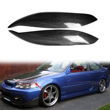 Real Carbon Fiber Eyelid Eyebrow Cover Trim For Honda Civic Ek Ek9 Sport 99-2000 Real Carbon Fiber Eyelid Eyebrow Cover Trim For Honda Civic Ek Ek9 Sport 99-2000