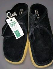 Sz 10 Clarks Originals Mens Trek Cup Black Suede Casual  Shoes