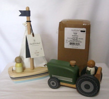 Hearth and Hand GREEN TRACTOR  SAILBOAT PEOPLE All Wooden GET BOTH ADORABLE NWT