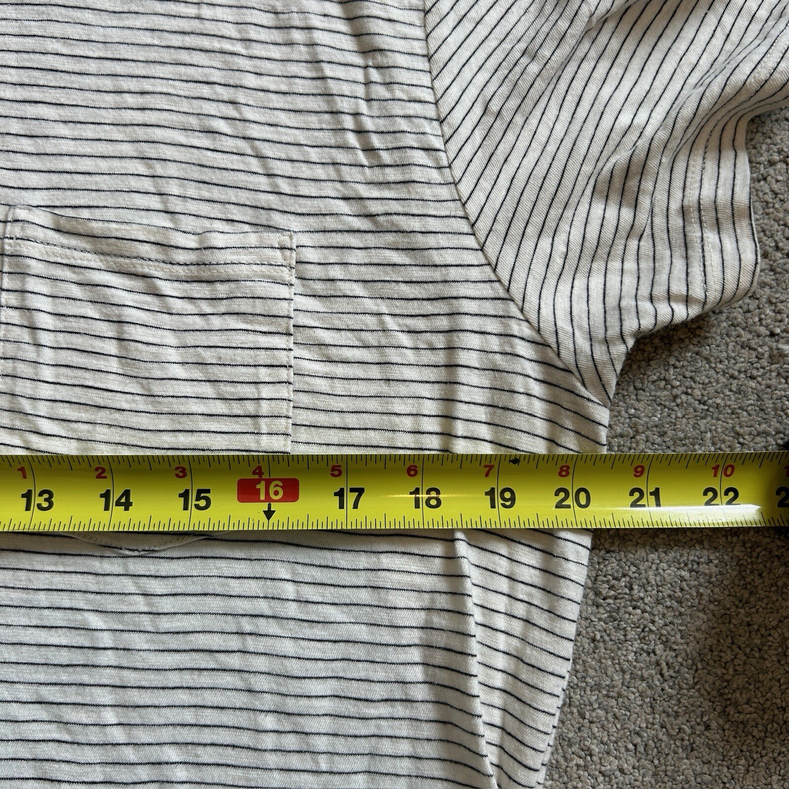 Marine Layer Striped White Black Gray Basic Pocke… - image 4