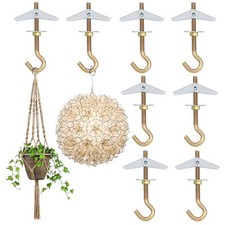 8Pcs Ceiling Hooks Heavy Duty, M6 Carbon Steel Screw Hooks for Hanging, Screw...