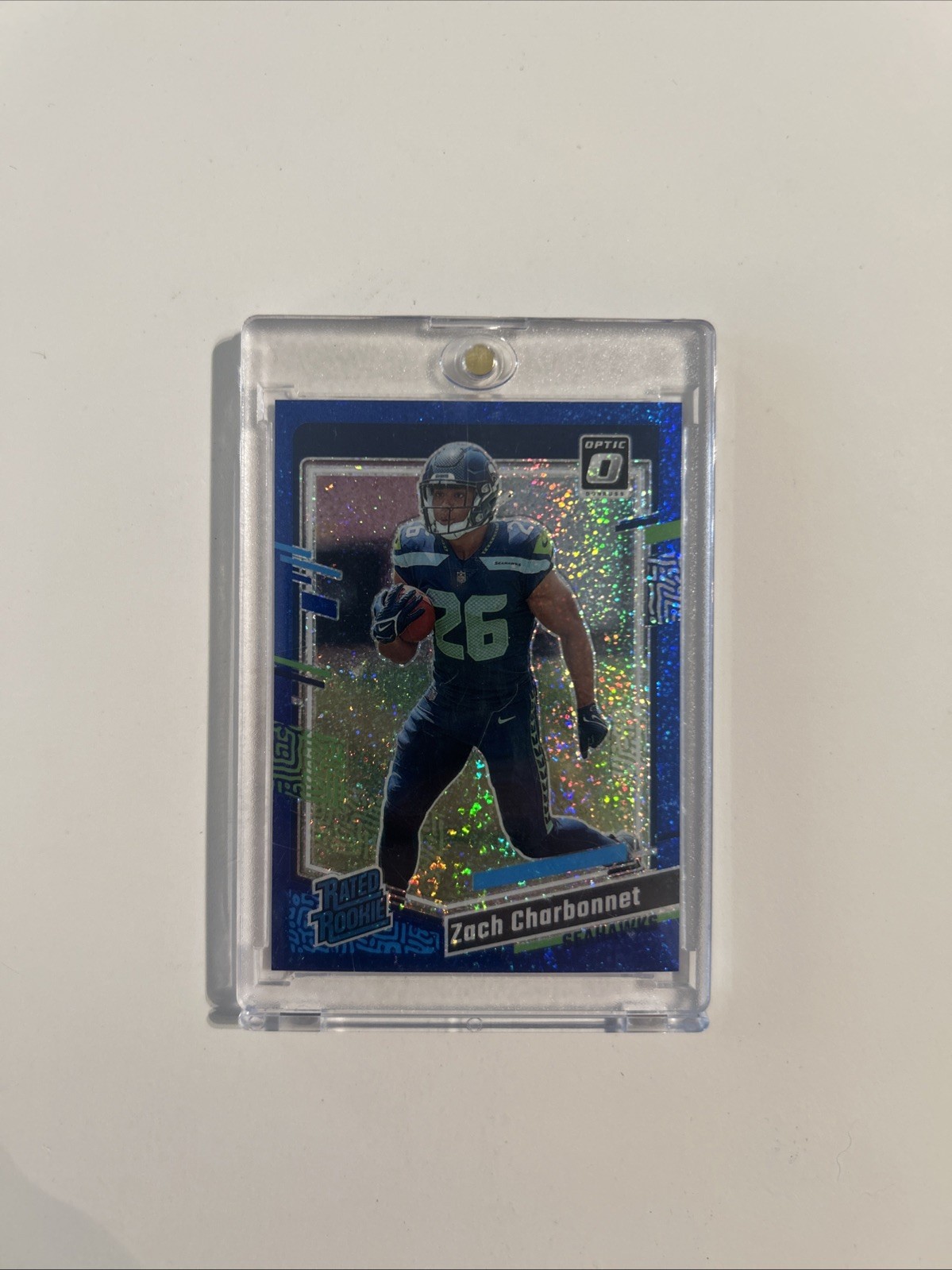 2023 Donruss Optic - Rated Rookie Zach Charbonnet #294 Blue Glitter Prizm (RC)