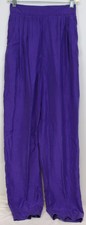 1990s VTG Kenneth Silk Purple Pants Womens sz Medium Baggy Loose Fit Pull On