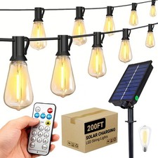 Solar Powered Led String Lights St38 Outdoor Waterproof For Patio Yard Porch