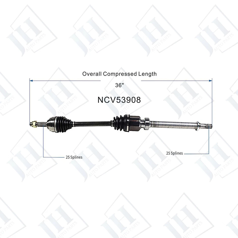 OE Front Pair Left Right CV Axle Shaft For 2009-14 Nissan Cube 1.8L FWD Auto CVT - Image 3 of 4
