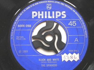 Spinners Black And White 7'' Philips 6006090 EX 1969 Record has machine cut ce...