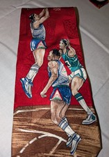 Vintage Tabasco Men's Tie Basketball Hoops Made In USA 100% Imported Silk 57"
