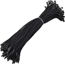 7.7" 500 Pcs Cotton Hang Tag String Fasteners for Gifts 7.7 inch, Black 