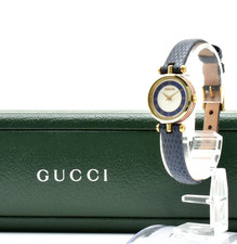 Vintage [N MINT /Box] GUCCI 2000L Sherry Line Blue Dial Qz Ladies Watch JAPAN