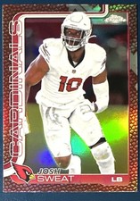 2025 Topps Chrome Josh Sweat Arizona Cardinals Football Leather Refractor #10...